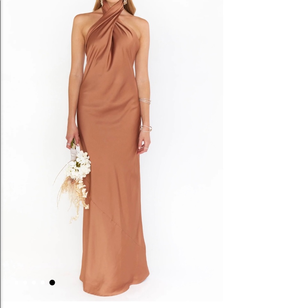 Jasmine Halter Maxi Dress - Copper Luxe Satin